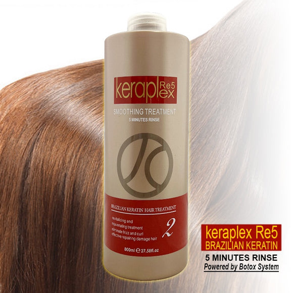 JC Keraplex Re5 Brazilian Keratin Hair Treatment 5 Minutes Rinse Botox System 800ml J16 KR5*