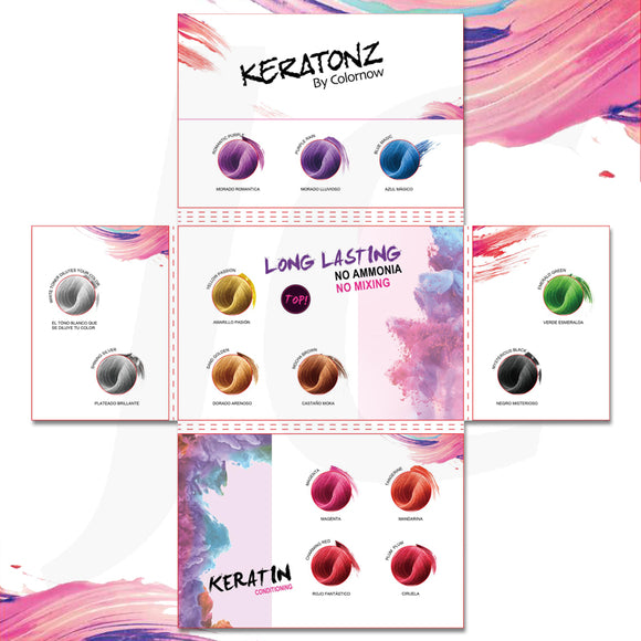Keratonz Semi-Permanent Hair Color Chart Open J11KCO