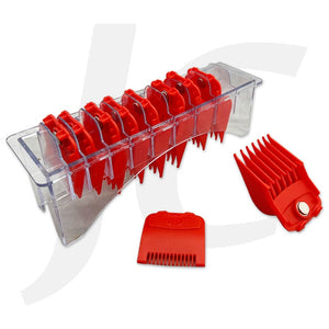 Magnetic Barber Guards Comb Guides Clipper Guards Red 10pcs J39MDR