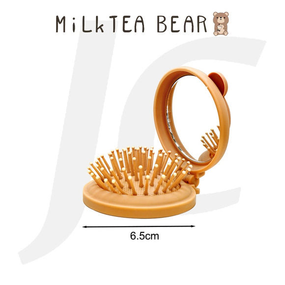 Milktea Bear Foldable Makeup Brush Mirror 6.5x6.5cm 174 J24BME
