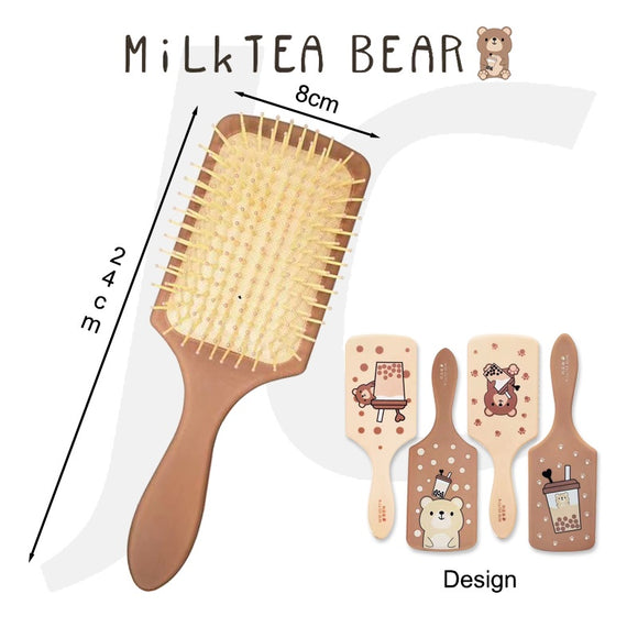 Milktea Bear Paddle Comb 8x24cm UV3887 J23BDD