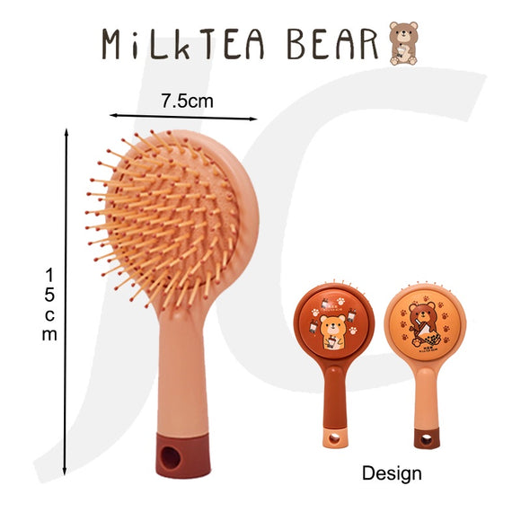 Milktea Bear Paddle Comb With Sponge Back 7.5x15cm BB02 J23BSB