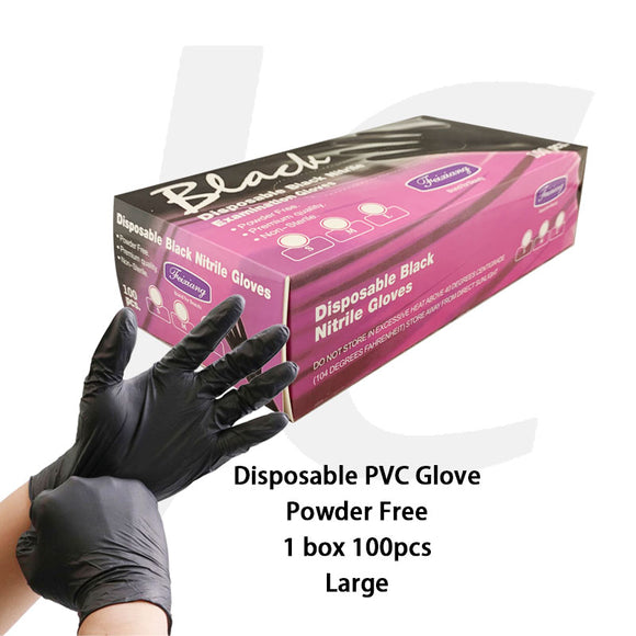 PPE Feixiang Black Gloves Powder Free Nitrile 100pcs Large J21GBL