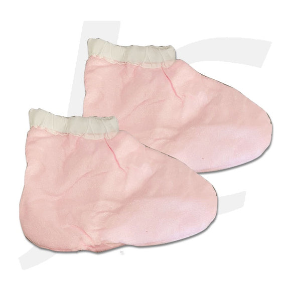 Paraffin Wax Spa Terry Cloth Botties Pink J52TPB