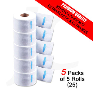 Premium Neck Strip Paper Extra Elastic Size Stretch 30-63cm 5 Packs of 5 Rolls (25) J24N55