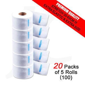 Premium Neck Strip Paper Extra Elastic Size Stretch 30-63cm 20 Packs of 5 Rolls (100) J24N5X