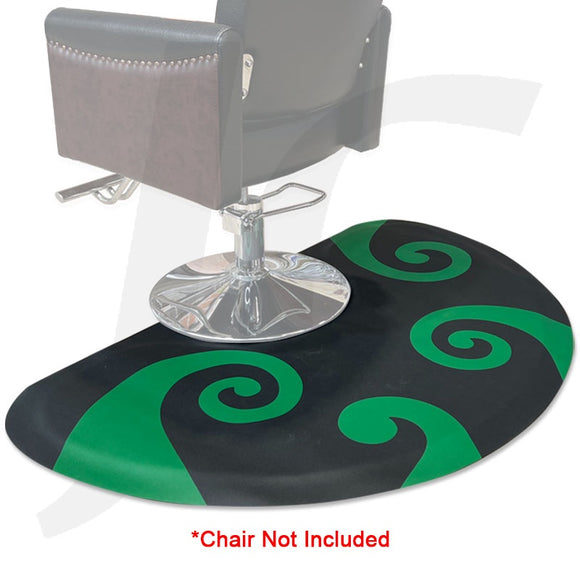 Salon Barber Chair Floor Mat Anti-fatigue 91x152cm(Width) 1.27cm(Thickness) Green NZ Fern J39GNF