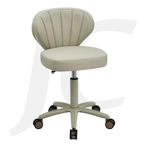 Stool On Wheel With Back Shell Grey A1239-1 J34BKB