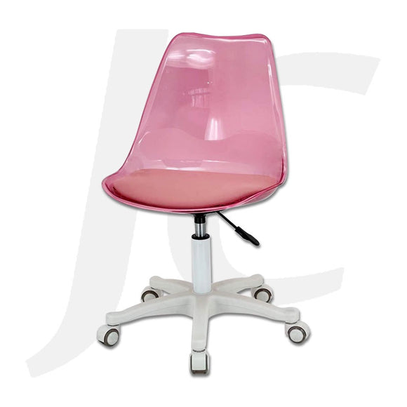 Stool With Transparent Plastic Seat Pink A1523-4 J34SPK