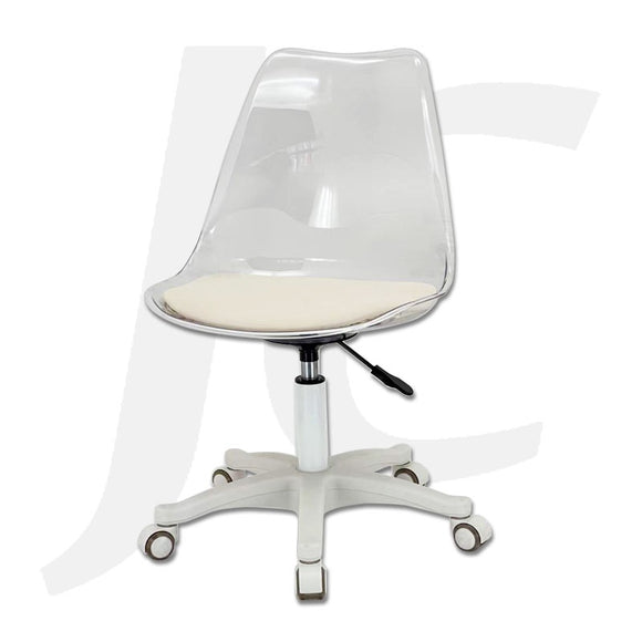 Stool With Transparent Plastic Seat White A1523-1 J34PSW