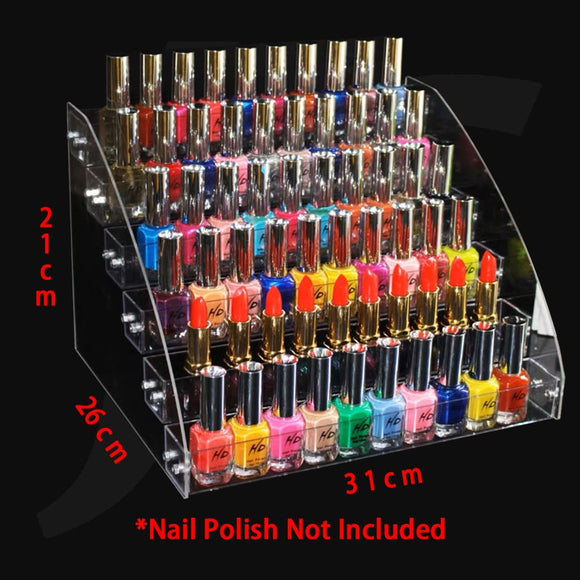 Transparent Plastic Nail Polish Display Shelf 6 Layers 26(W)x31(L)x21(H)cm J35SLD