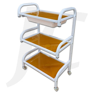 Beauty Trolley Golden Glass and Steel Frame 49x29x86cm R1011F J34BGF