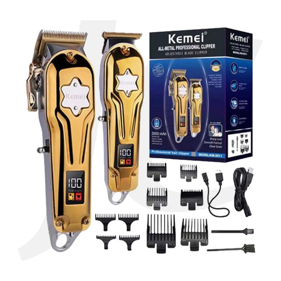 [USB Charger Not Included] KEMEI All-Metal Professional Clipper 2-in-1 KM-2011 J31KTM