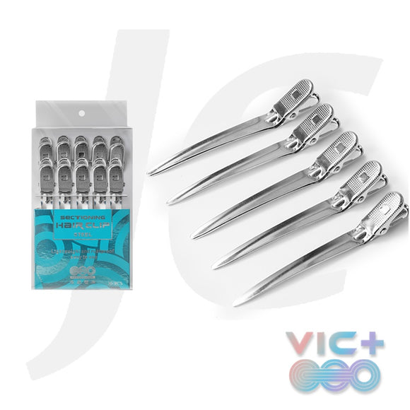 VIC+ Section Hair Clip Stainless Steel VS 10pcs J23SHC