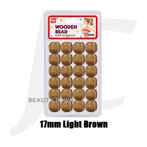 Beauty Town Wooden Braiding Beads 17mm light Brown J17LB7