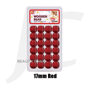 Beauty Town Wooden Braiding Beads 17mm Red J17BR7