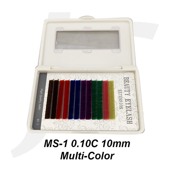Beauty Eyelash Extension MS-1 0.10C 10mm Multi-Color J71MC10