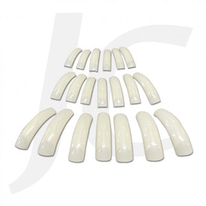 ONGLES ARTIFICIAL Nail Tip Half-stick Long Pearl-white 20pcs J84ATF