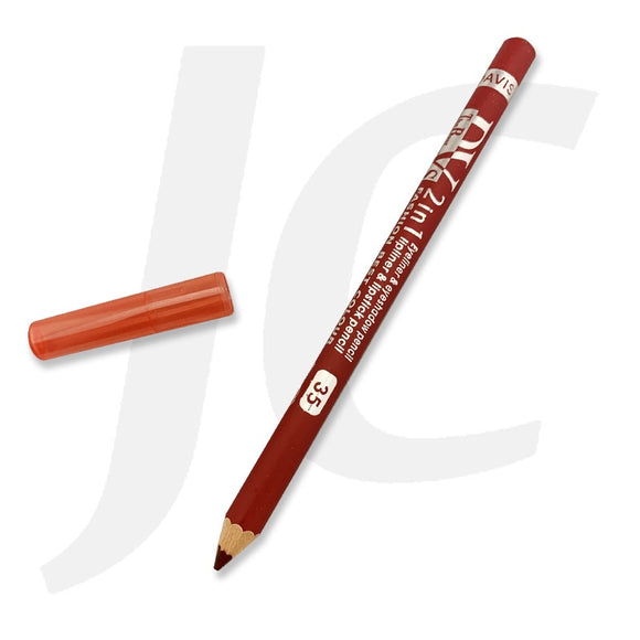 DAVIS 2 in 1 Eyeliner & Eyeshadow Pencil Lipliner & Lipstick Pencil #35 J61L35
