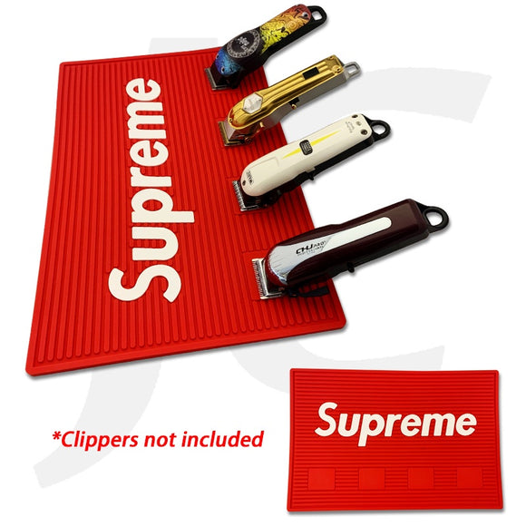 Supreme Barber Mat With Magnet Hold 4 Clippers Red J27SRM