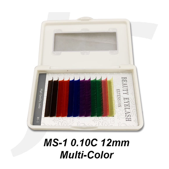 Beauty Eyelash Extension MS-1 0.10C 12mm Multi-Color J71MC12
